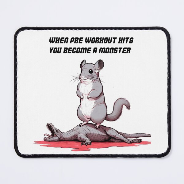 Item preview, When Pre Workout Hits: Muscle Chinchilla designed and sold by LemuellTrends.