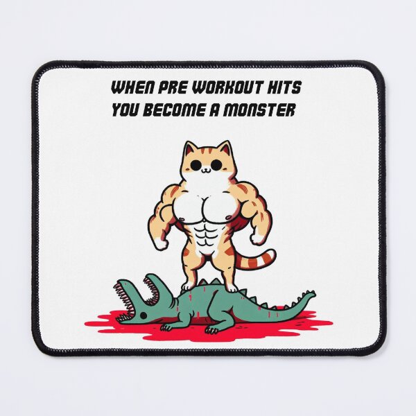 Item preview, When Pre Workout Hits: Muscle Cat designed and sold by LemuellTrends.