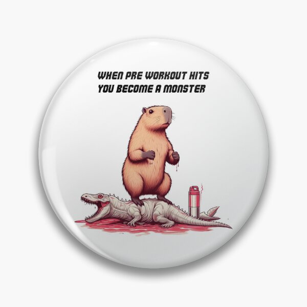 Item preview, When Pre Workout Hits: Muscle Capybara designed and sold by LemuellTrends.