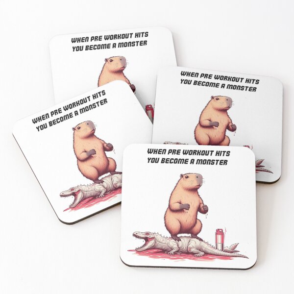 Item preview, When Pre Workout Hits: Muscle Capybara designed and sold by LemuellTrends.