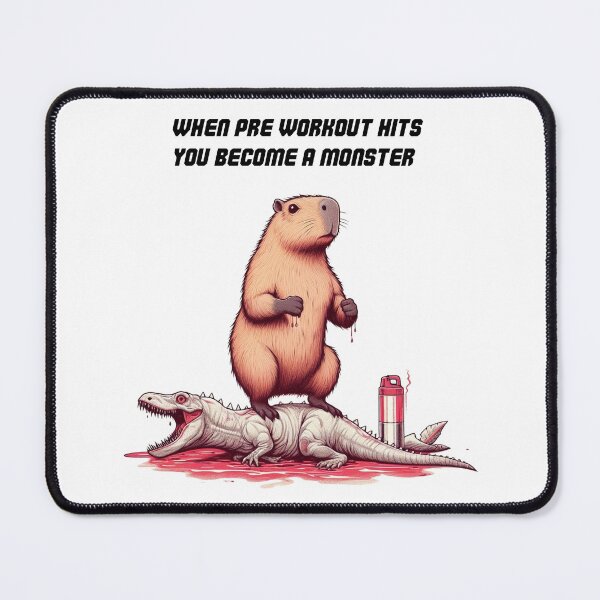 Item preview, When Pre Workout Hits: Muscle Capybara designed and sold by LemuellTrends.