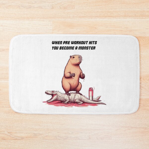 Item preview, When Pre Workout Hits: Muscle Capybara designed and sold by LemuellTrends.