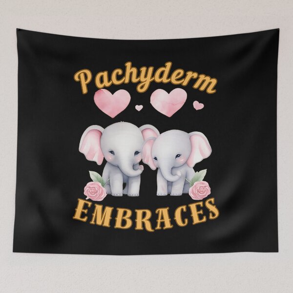 Item preview, Pachyderm Embraces. watercolor elephant designed and sold by ElephantVibes.