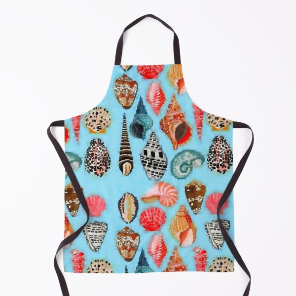 Item preview, Watercolor seashells on blue designed and sold by SophieClimaArt.