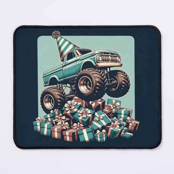Item preview, Retro Monster Truck with Birthday Hat and Presents designed and sold by sweetbelle.