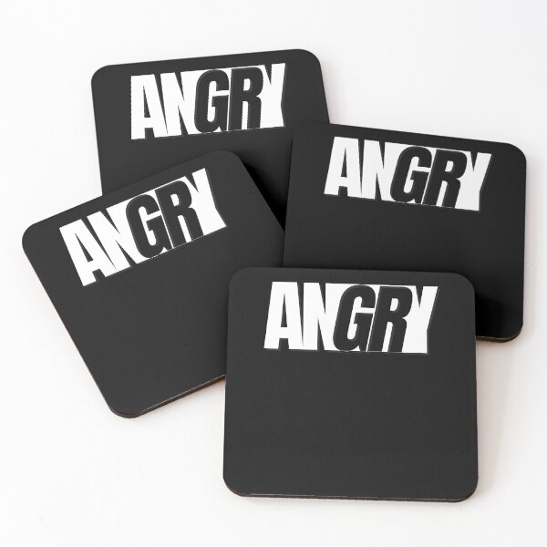 Item preview, ANGRY Mood Emotion Bold White Text Funny Gift designed and sold by smartrocket.