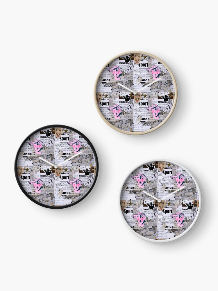 Thumbnail 3 of 4, Clock, newspaper pattern designed and sold by NewWave012.