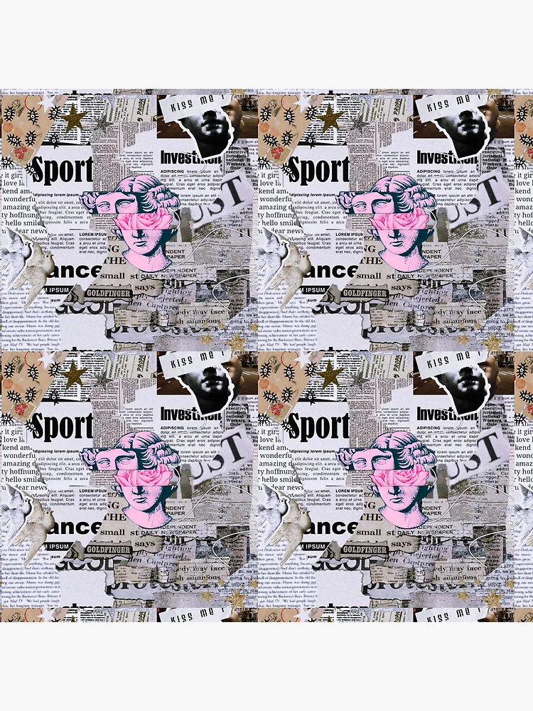 Thumbnail 4 of 4, Clock, newspaper pattern designed and sold by NewWave012.