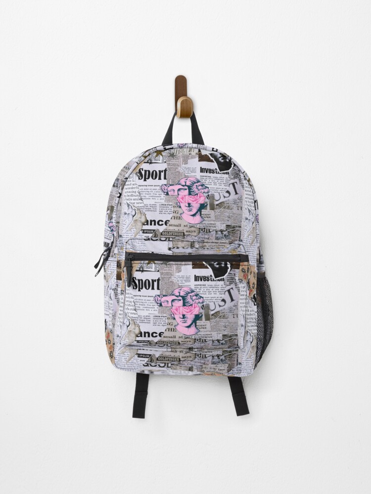 Thumbnail 1 of 3, Backpack, newspaper pattern designed and sold by NewWave012.