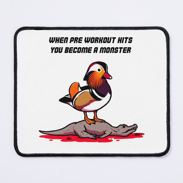 Item preview, When Pre Workout Hits: Muscle Mandarin Duck designed and sold by LemuellTrends.