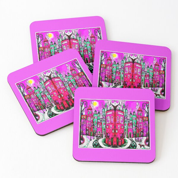 Item preview, Fantasy Musical Mythical Abstract Animation Town Print designed and sold by posterbobs.