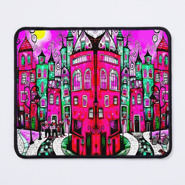 Item preview, Fantasy Musical Mythical Abstract Animation Town Print designed and sold by posterbobs.