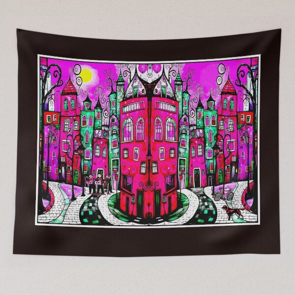 Item preview, Fantasy Musical Mythical Abstract Animation Town Print designed and sold by posterbobs.