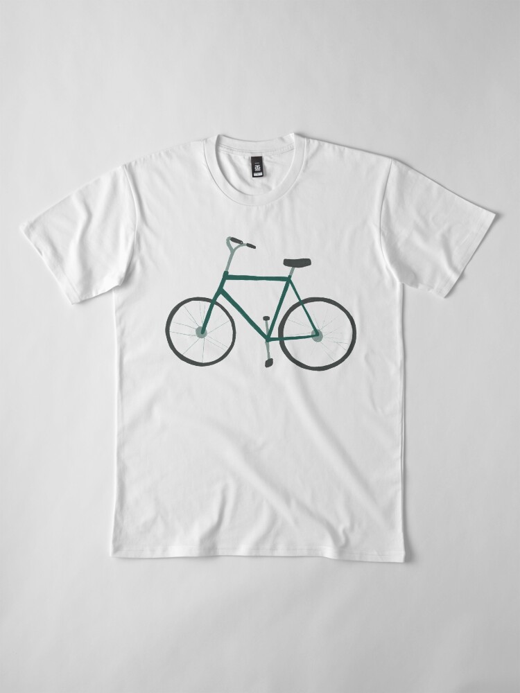 Alternate view of Charming green bicycle pattern Premium T-Shirt