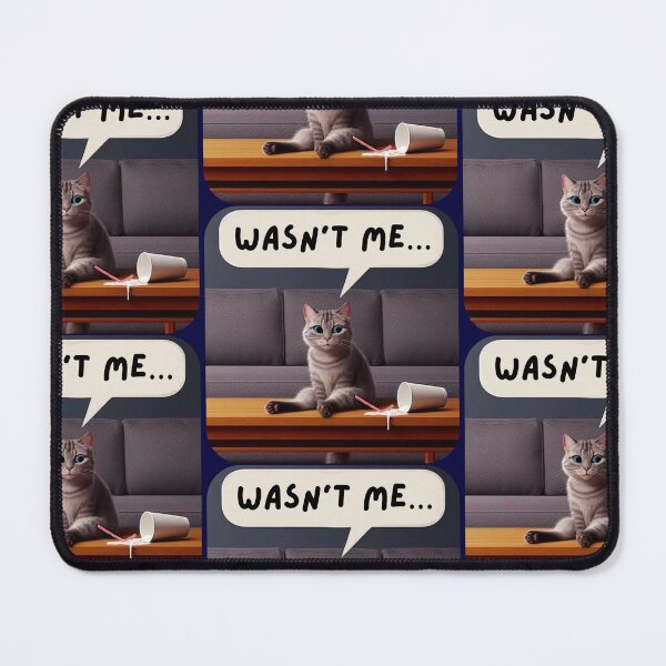 Item preview, “Wasn’t Me” Kitty Spills Milk Shake(Rounded Edge) designed and sold by SteadyRolla.