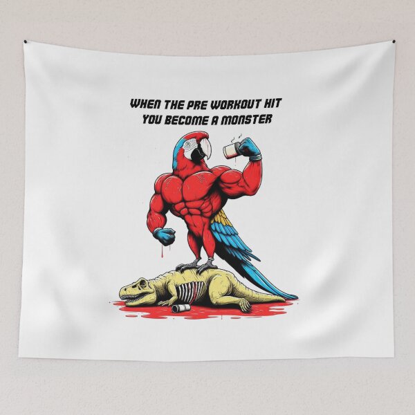 Item preview, When Pre Workout Hits: Muscle Macaw designed and sold by LemuellTrends.