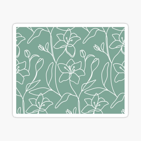 Dessin de Lys sur fond vert Sticker