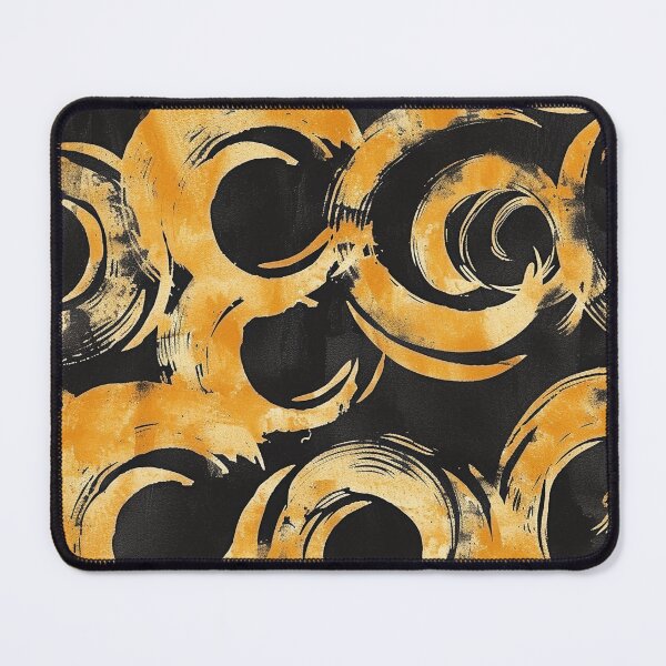 Item preview, Watercolor Circles - Yellow and Black Batik Pattern designed and sold by HausKatz.
