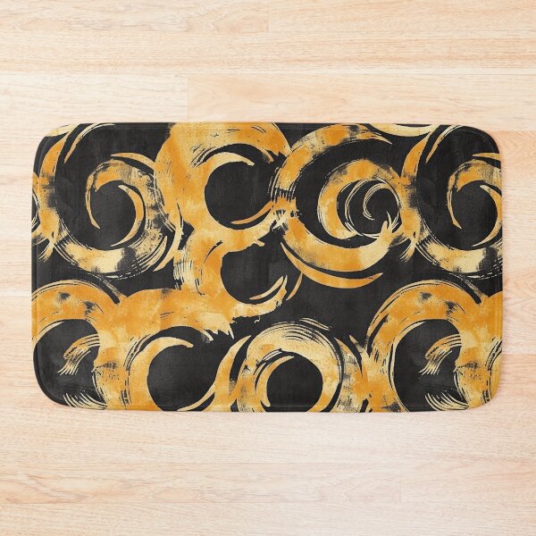 Item preview, Watercolor Circles - Yellow and Black Batik Pattern designed and sold by HausKatz.