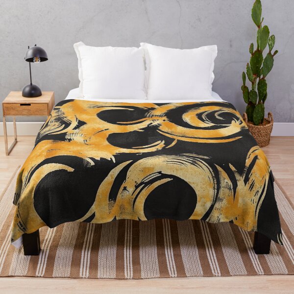 Item preview, Watercolor Circles - Yellow and Black Batik Pattern designed and sold by HausKatz.
