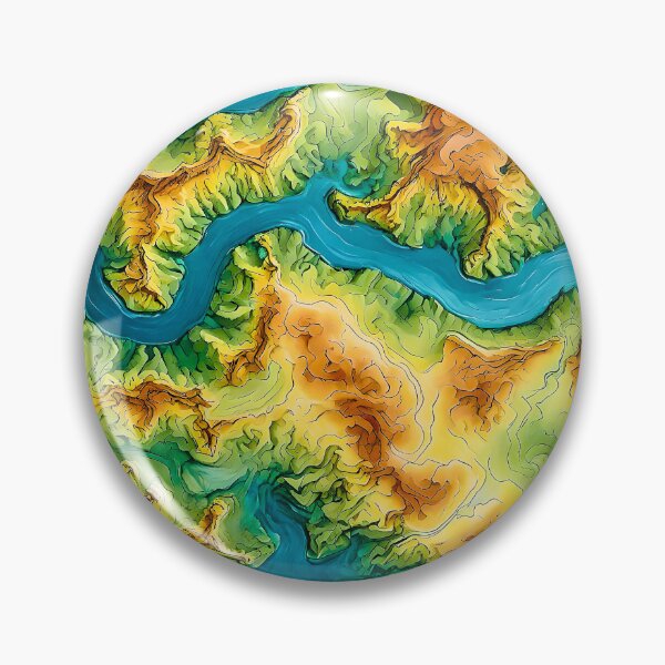 Item preview, Drone view, topography map digital art designed and sold by WildLadyWood.