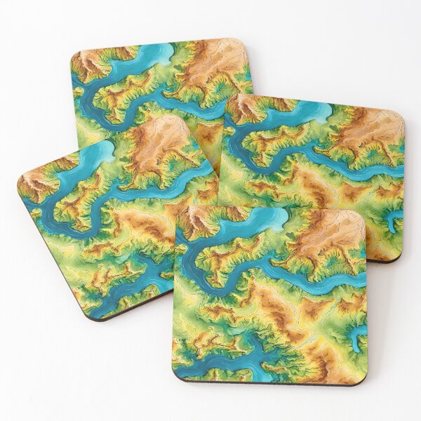 Item preview, Drone view, topography map digital art designed and sold by WildLadyWood.
