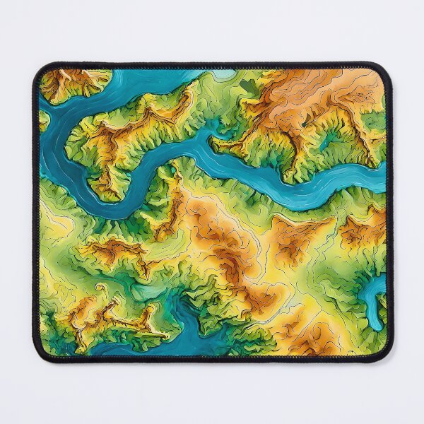 Item preview, Drone view, topography map digital art designed and sold by WildLadyWood.