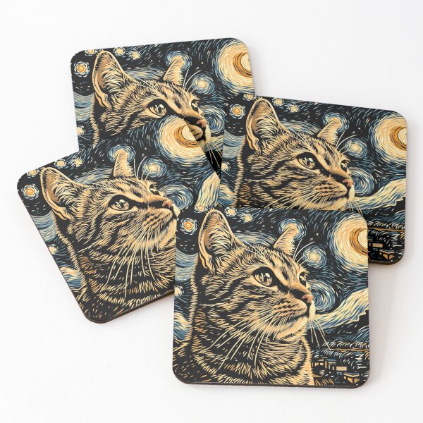 Item preview, Starry night Cat Van gogh designed and sold by Vangoholic.