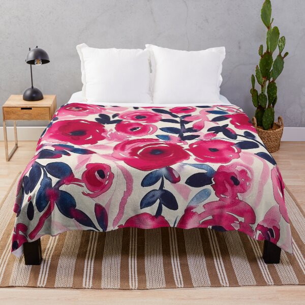 Item preview, Pink and Red Floral Batik Pattern designed and sold by HausKatz.