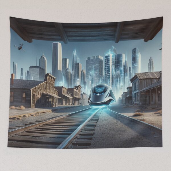 Item preview, Fusion of Past and Future Cityscape designed and sold by mymagicstoreus.