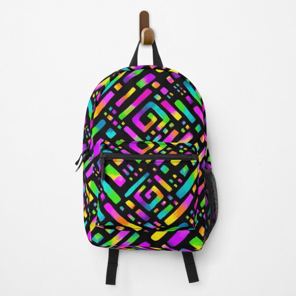 Item preview, Bright Rainbow Coloured Aztec Design Black designed and sold by Sonya Gray.
