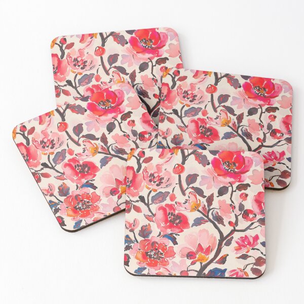 Item preview, Pink and Red Floral Batik Pattern 2 designed and sold by HausKatz.