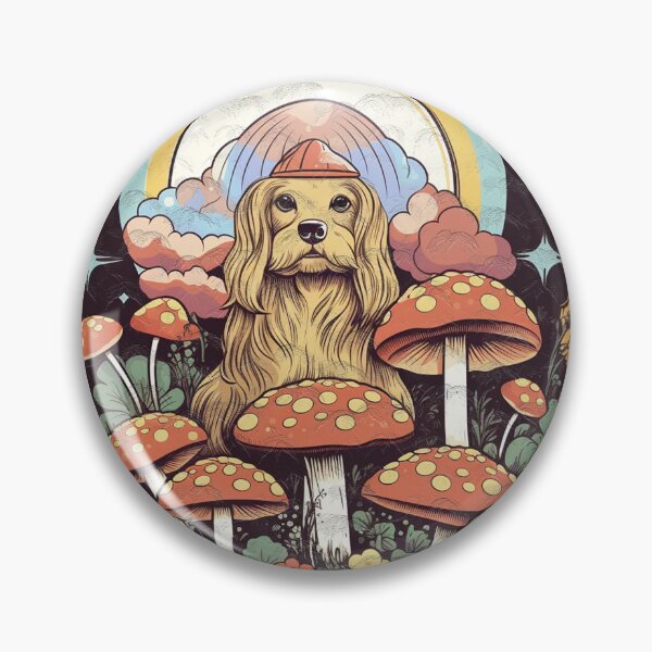 Item preview, "Starry Paws and Petals: Whimsical Mushroom Dog" designed and sold by MrjotanArtisy.