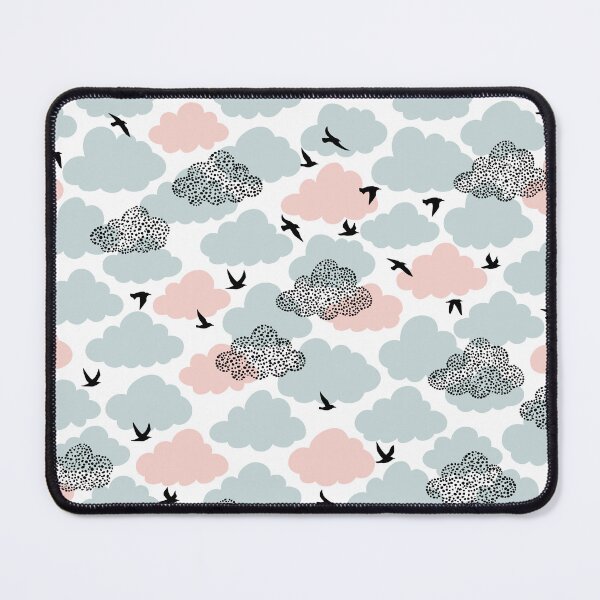 Item preview, Silhouette Birds among Blue and Pink Clouds designed and sold by Griffletta.
