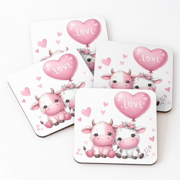 Item preview, Cute pink couple - cows! designed and sold by fribabywonder.