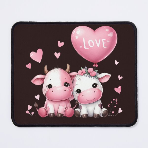 Item preview, Cute pink couple - cows! designed and sold by fribabywonder.
