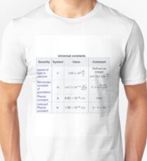 Physics Universal Constants Unisex T-Shirt