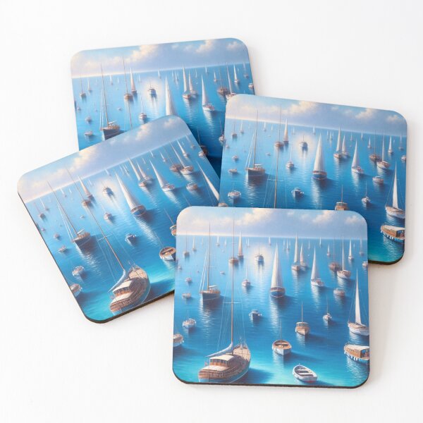 Item preview, Serene Marina Sailing Boats Scene designed and sold by mymagicstoreus.