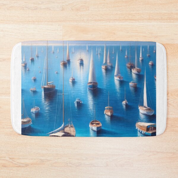 Item preview, Serene Marina Sailing Boats Scene designed and sold by mymagicstoreus.