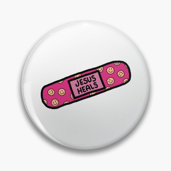 Item preview, Jesus heals plaster smiley face Christian sticker designed and sold by SophieStickers0.