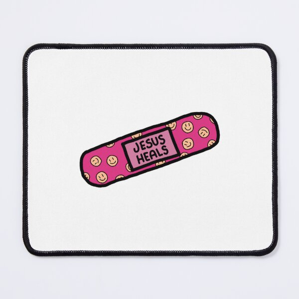 Item preview, Jesus heals plaster smiley face Christian sticker designed and sold by SophieStickers0.