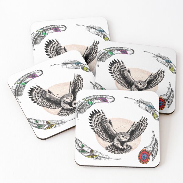 Item preview, Beautiful Feathers with an Owl Flying designed and sold by Phenix1224.