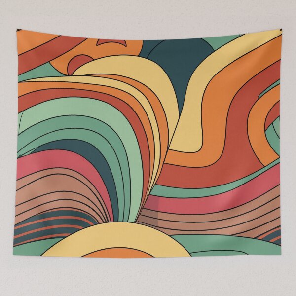 Item preview, Vibrant Minimalism Colorful Curve Line Art Pattern designed and sold by Tamas Das.