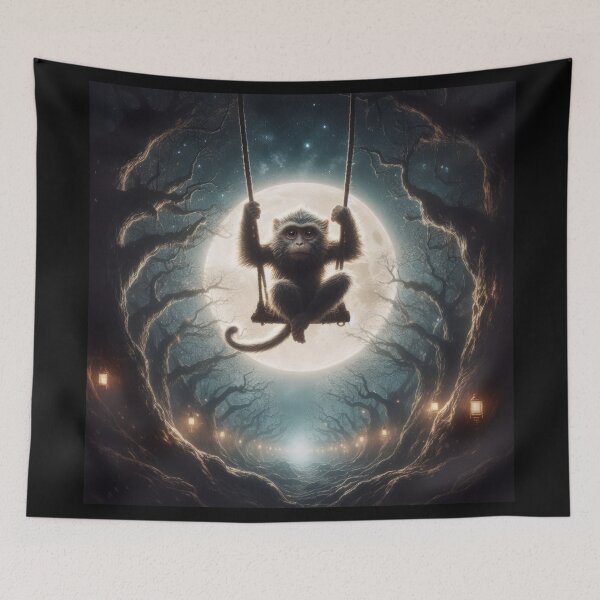 Item preview, Colorful Monkey Canopy Canvas designed and sold by Daniel Dudgeon.