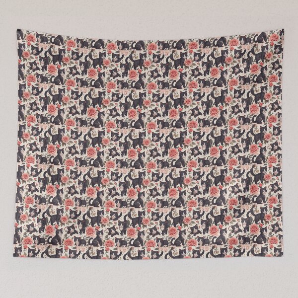 Item preview, Black Cats  Love Roses  designed and sold by BotunPeony.