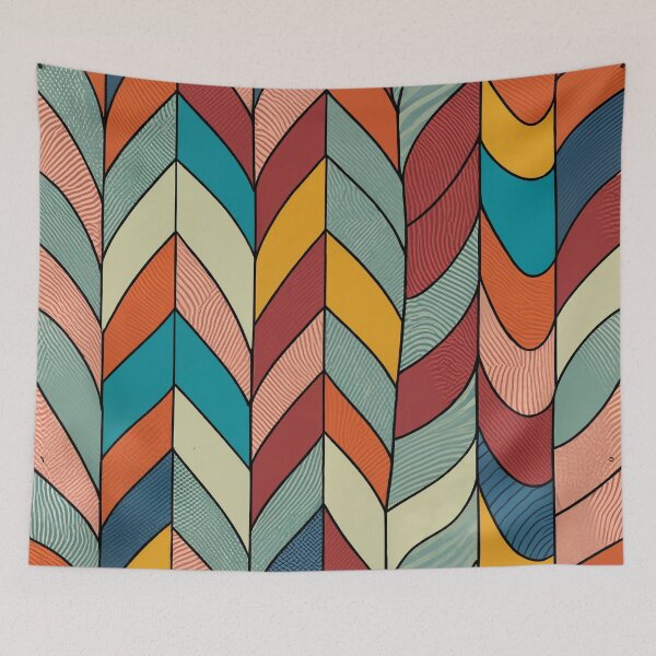 Item preview, Contemporary Harmony Vibrant Minimalist Zig Zag Curves Line designed and sold by Tamas Das.