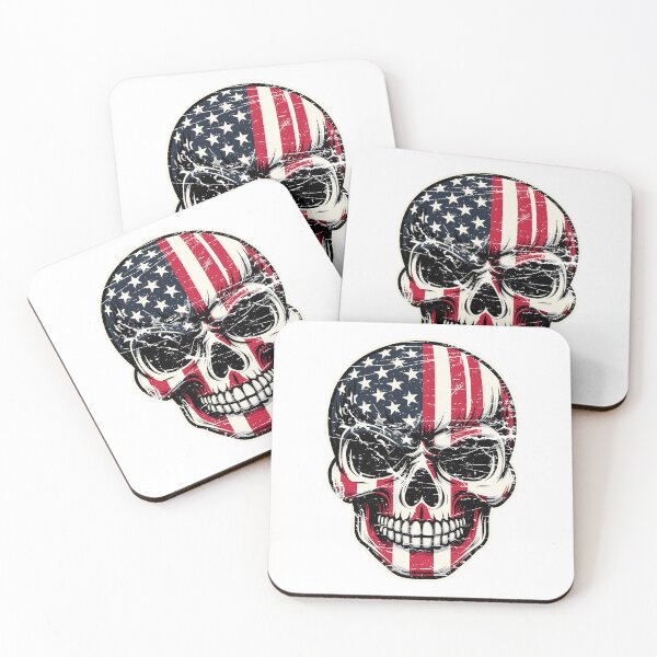Item preview, Patriotic American Flag Skull for 4th of July designed and sold by TKsTees.