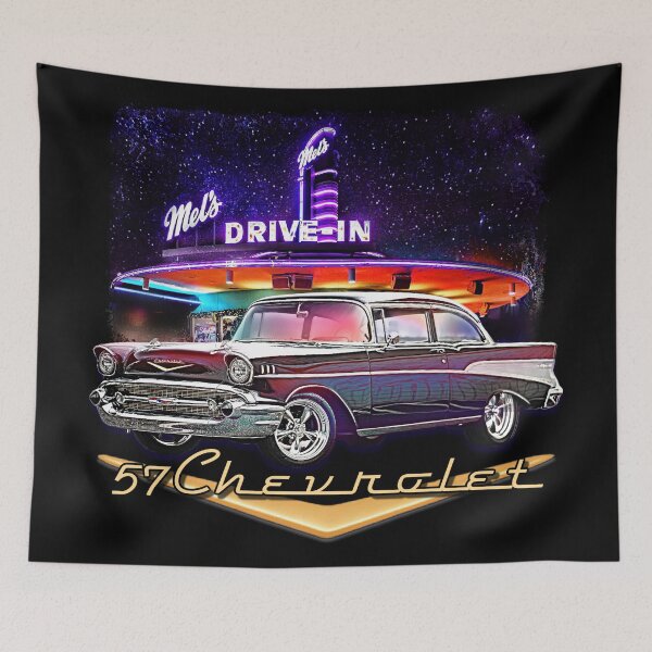 Artikelvorschau, 1957 Chevy Oldtimer Muscle Car Hot Rod Kunstwerk entworfen und verkauft von AGED Limited.