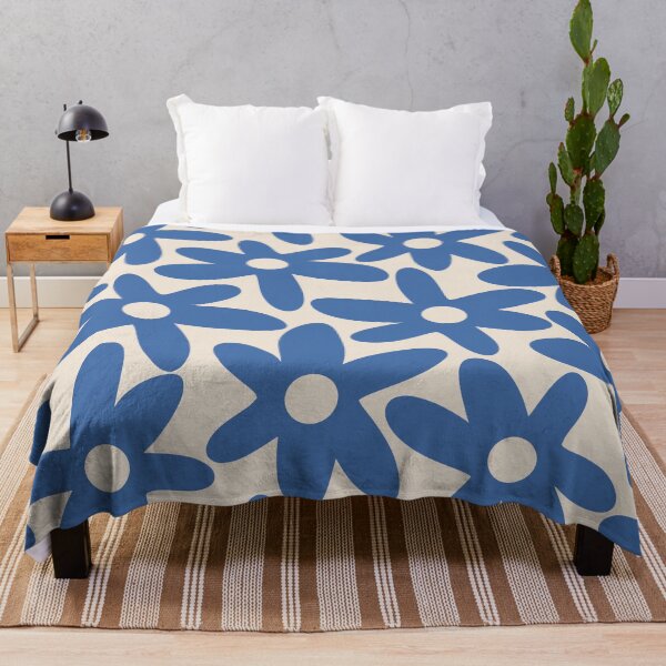 Item preview, Blue Daisy Time Cute Retro Floral Pattern designed and sold by kierkegaard.
