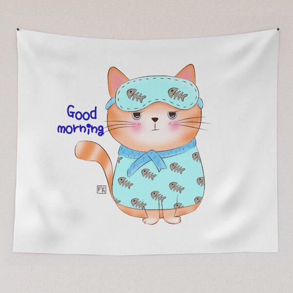 Item preview, Cat Lover | Cat - cat waking up and say good morning designed and sold by FennyWijayaMomo.